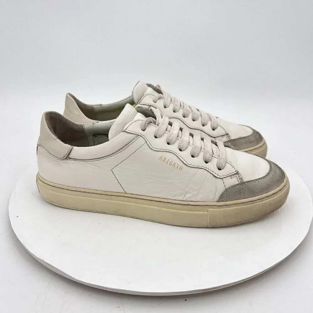 Axel Arigato Clean 90 Women Sz 7.5 White Leather Grey Suede Low Top Casual Shoes